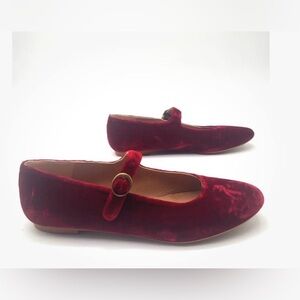 Sundance Catalog Velvet MaryJane Flats Shoes Dress 39 / 8 Gorgeous Made in Spain